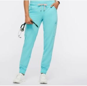 Jaanuu Jogger Scrub Pants in Aqua Sky